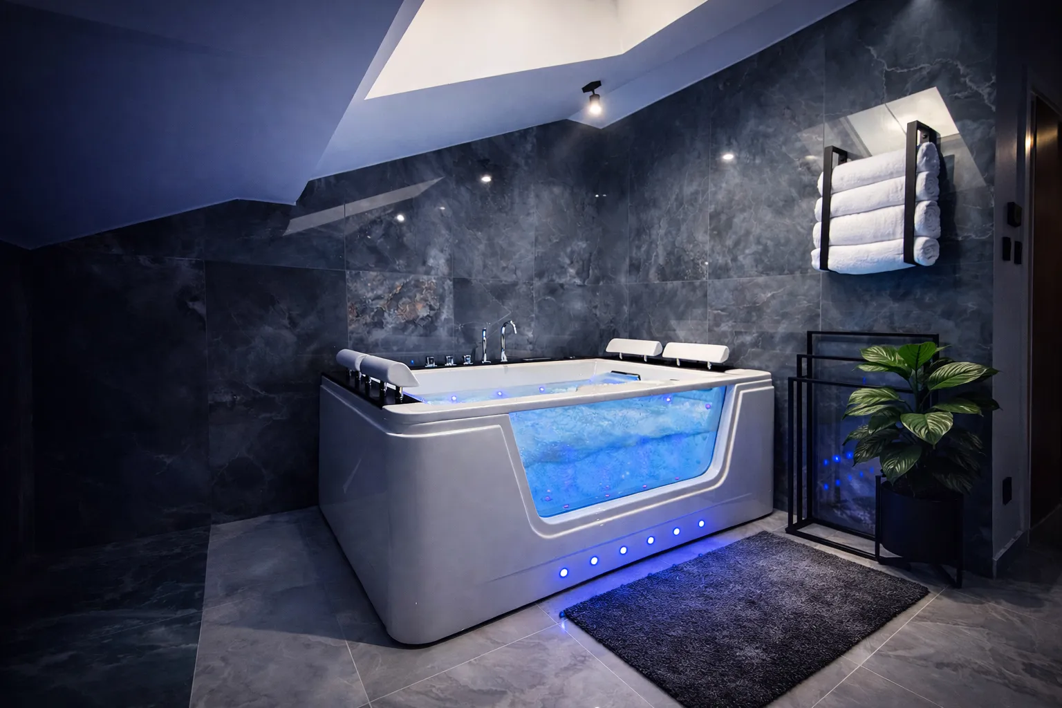 Prywatna strefa SPA FalHouse Bieszczady - jacuzzi i sauna fińska w apartamencie premium - zdjęcie 2