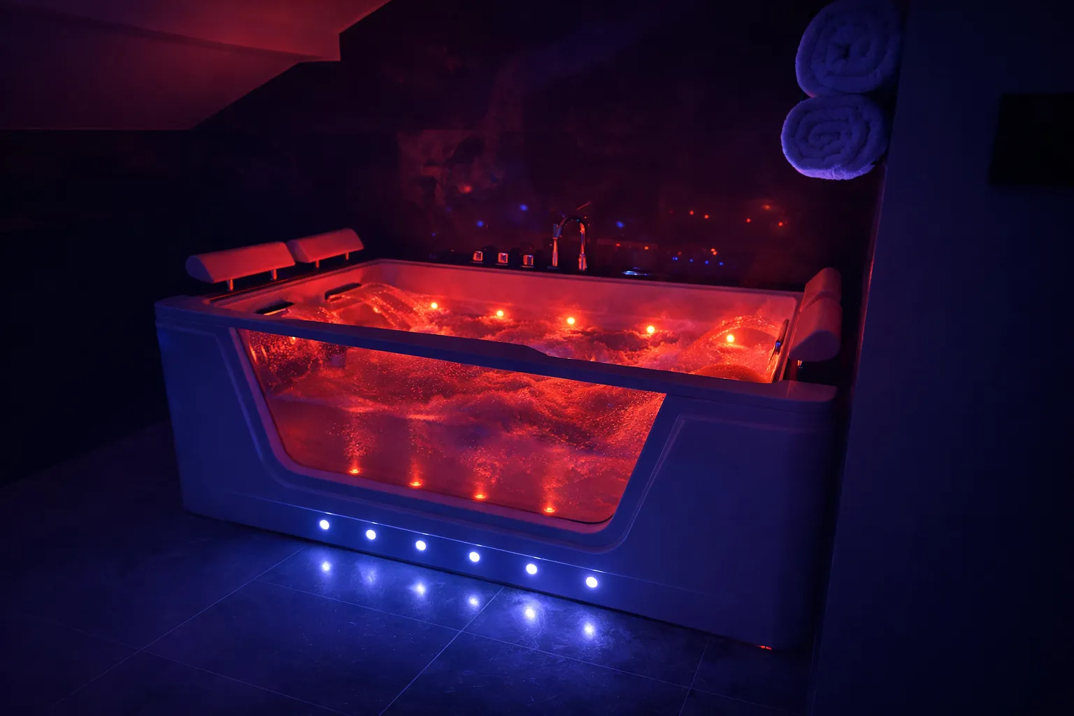 Prywatna strefa SPA FalHouse Bieszczady - jacuzzi i sauna fińska w apartamencie premium - zdjęcie 3